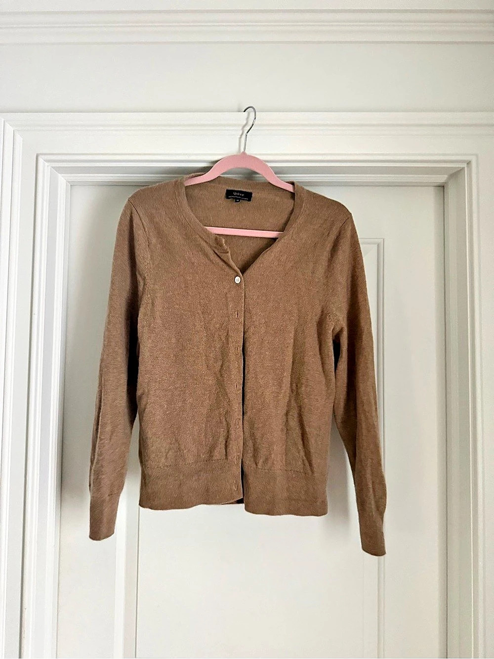 Quince Mongolian Cashmere Cardigan Sweater Brown Medium